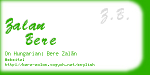 zalan bere business card